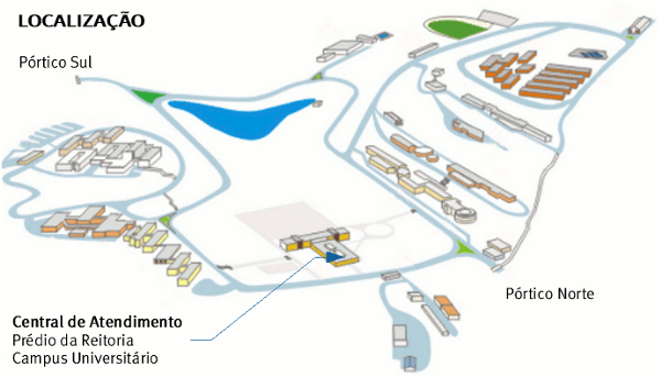 mapa mostrando a localização da CAT dentro do campus da UFJF