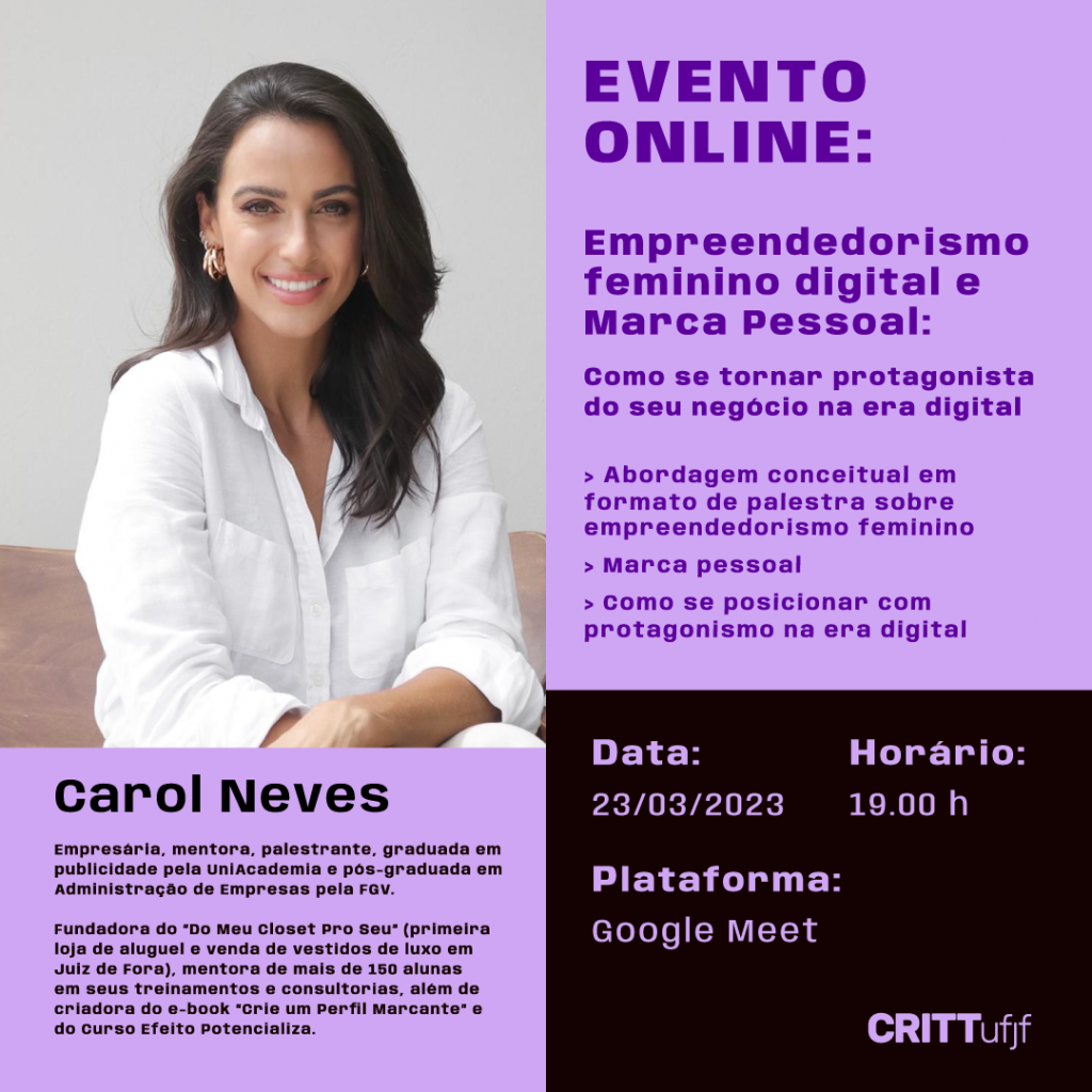 Critt Promove Palestra Gratuita Sobre Empreendedorismo Feminino Digital