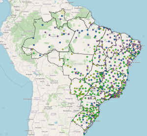 Mapa das Estações do INMET no Brasil