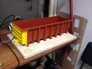 Protótipo de um vagão de trem em pequena escala