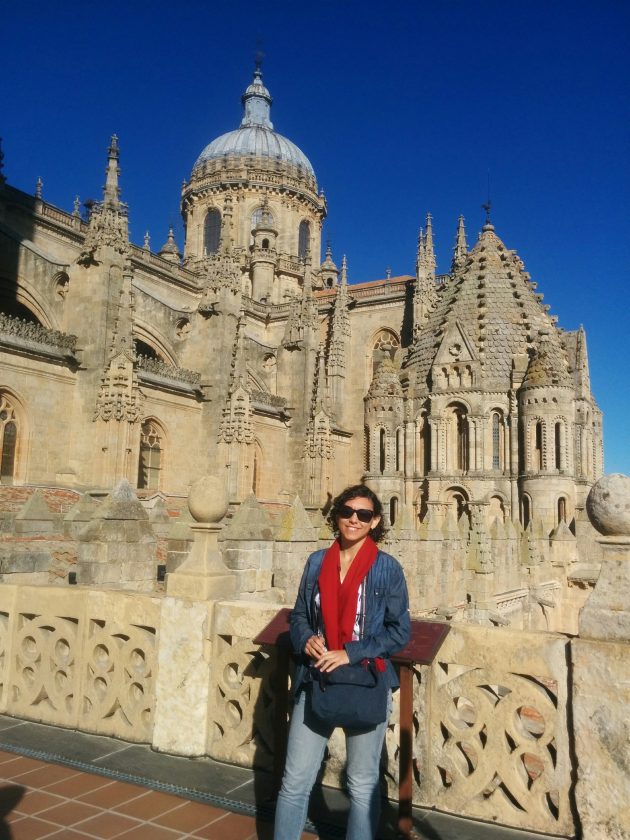 Vitória não cansa de visitar a Catedral de Salamanca, uma das atrações da cidade  (Foto: acervo pessoal)