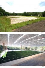Registros de antes e depois no Campo de Futebol Society da Faefid (Fotos: Alexandre Dornelas)
