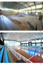 Na primeira imagem, o início das obras do novo ginásio poliesportivo da Faefid. A segunda imagem retrata a conclusão da obra finalizada em 2010 (Fotos: Alexandre Dornelas)
