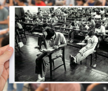 Estudantes prestando vestibular na UFJF durante a década de 1980. (Foto: Arquivo Histórico da UFJF)
