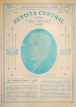 Capa da Revista Central, edição comemorativa de inauguração do teatro, anunciando a presença do então presidente de Minas Gerais, Antônio Carlos de Andrada, na solenidade (Foto: Arquivo)