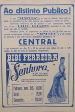 Anúncio da peça "Senhora", baseada no romance de José de Alencar, apresentada por Bibi Ferreira no Central em 1954 (Foto: Arquivo)