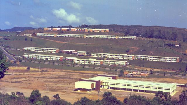 Fotografia que mostra o campus, em 1974 (Foto: Roberto Dornelas/ Arquivo Central)