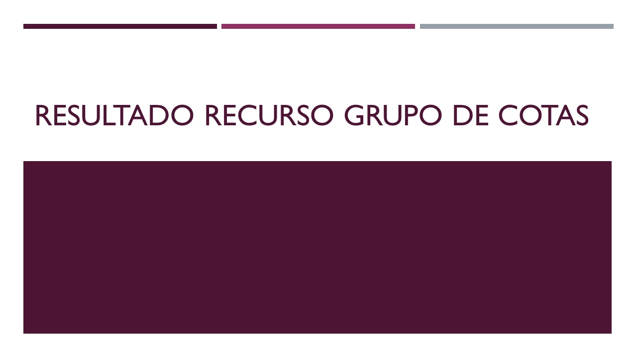 Resultado dos Recursos ao Consu dos Grupos de Cotas