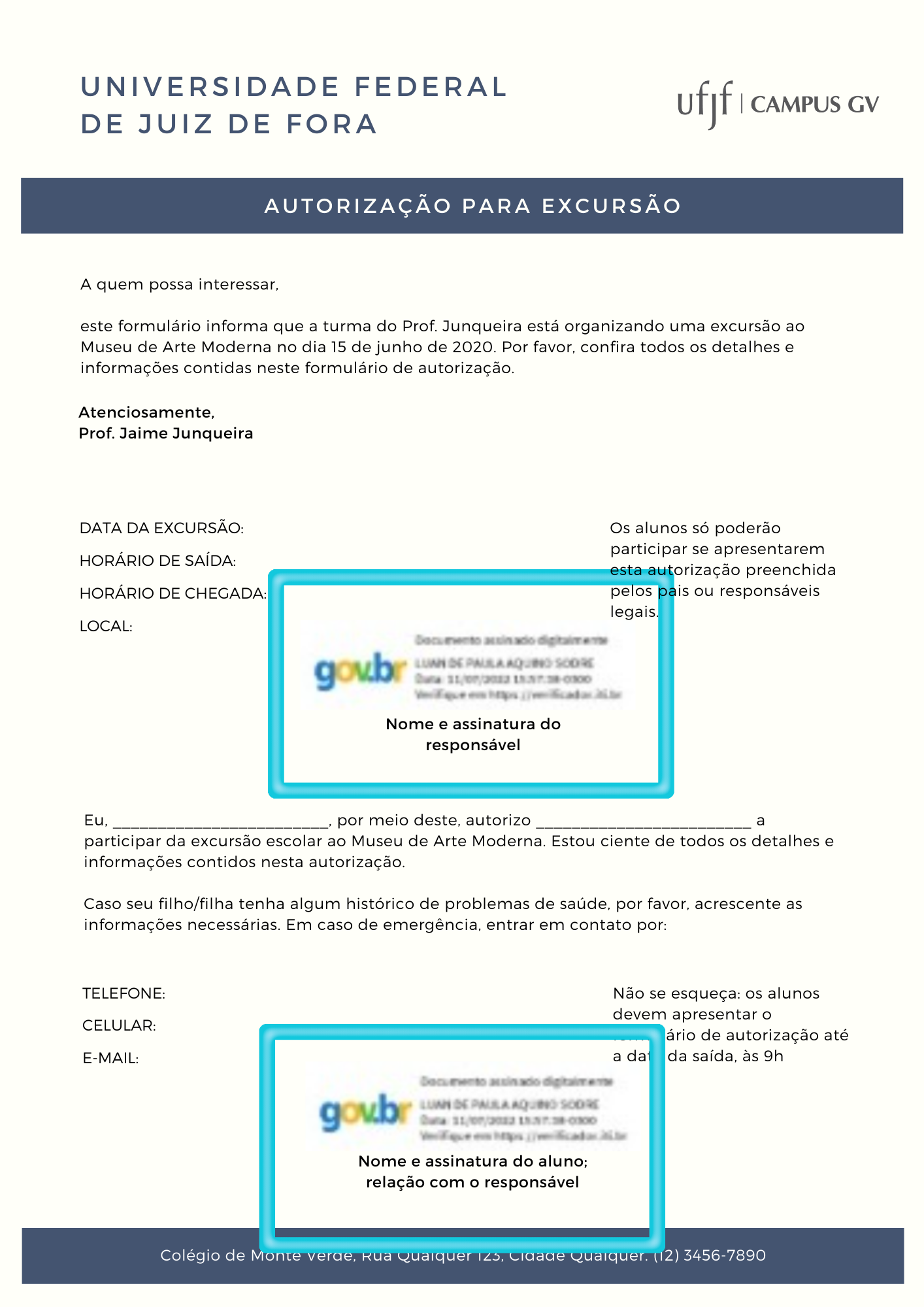 Assinatura Eletrônica De Documentos Govbr Coordenação De Gestão De Pessoas Campus Gv 6589