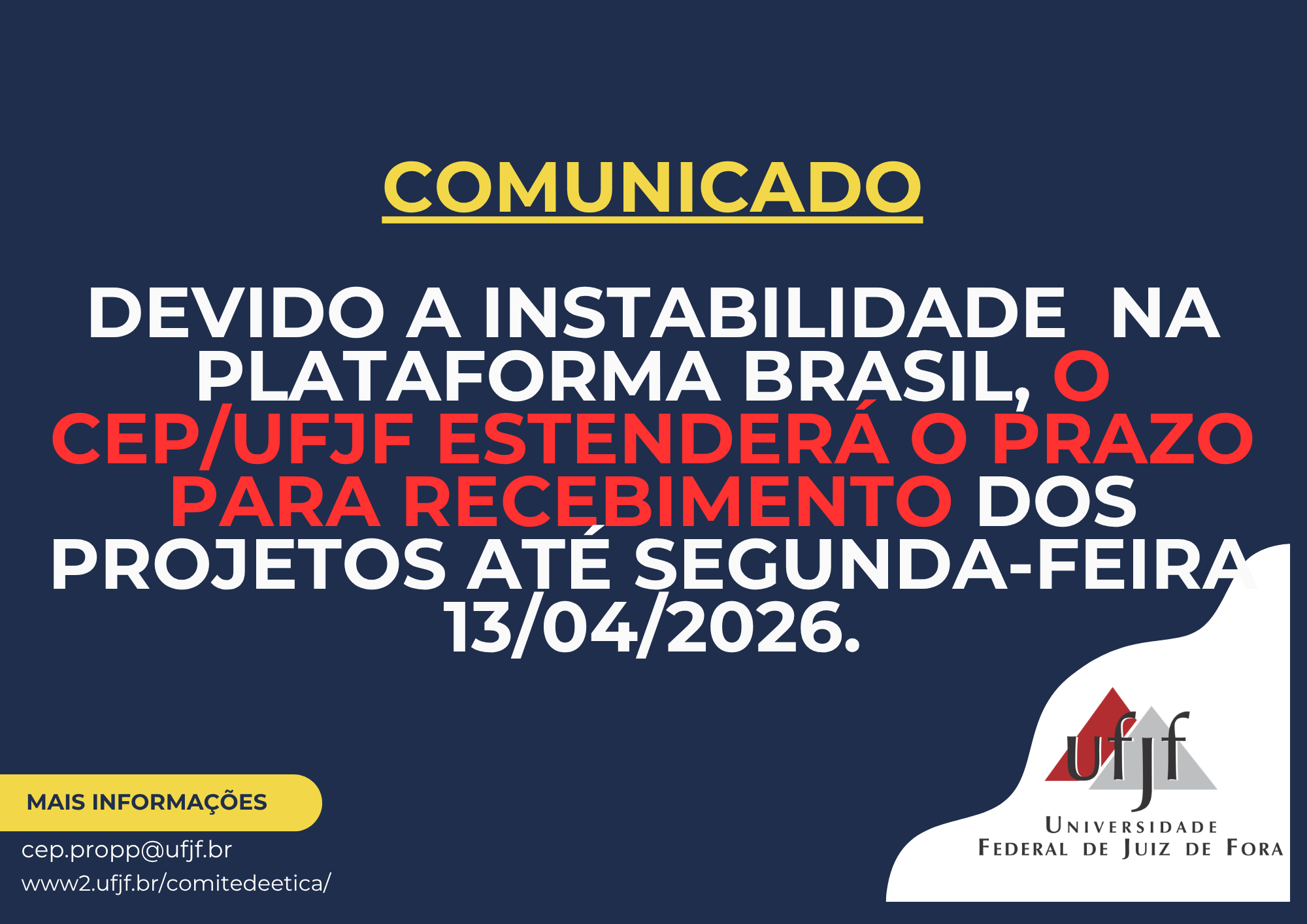 NOVO PRAZO – PROJETOS DE PESQUISA REUNIÃO DE ABRIL 2026