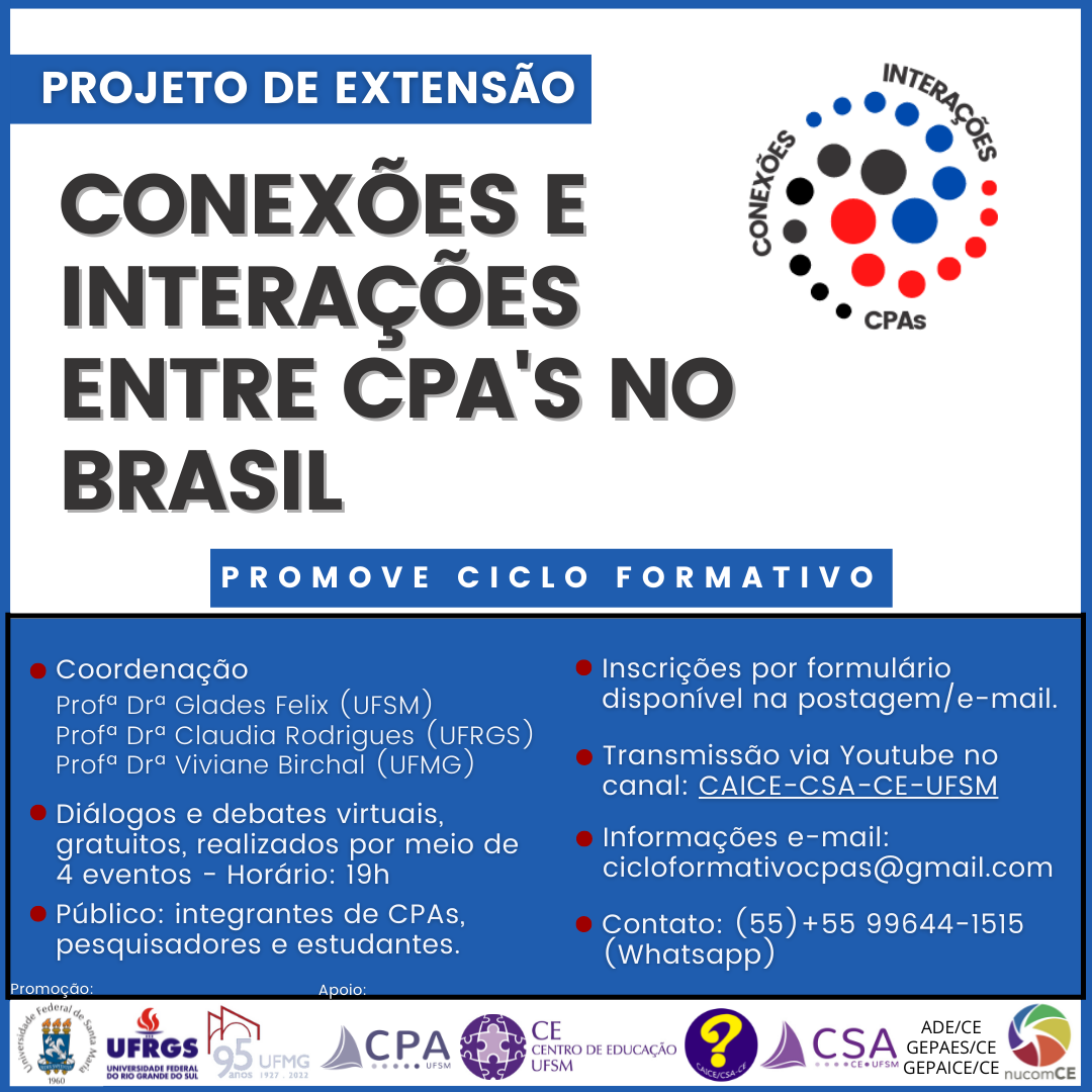 Projeto de Extensão Interinstitucional – Ciclo formativo: conexões e interações entre CPAs no Brasil