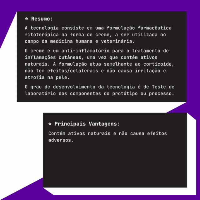 Creme Fitoterápico Anti-Inflamatório - BR 10 2015 017575 2