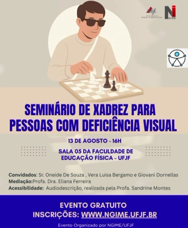 Seminário de xadrez para pessoas com deficiência visual