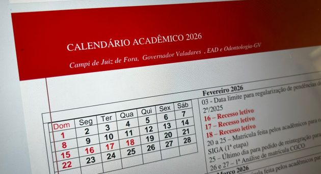 Vai estudar na UFJF? Fique atento aos calendários acadêmicos