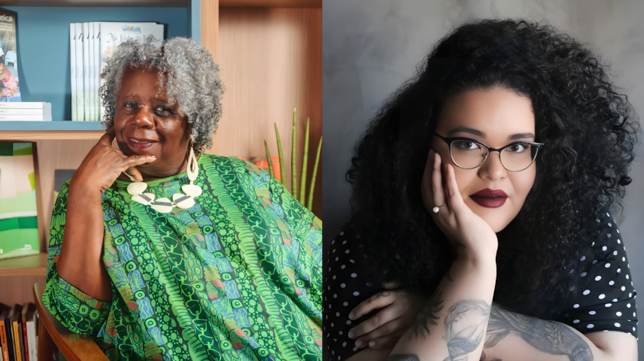 Do lado esquerdo foto da autora Concei&ccedil;&atilde;o Evaristo e do lado direito foto da autora Jarid Arraes 