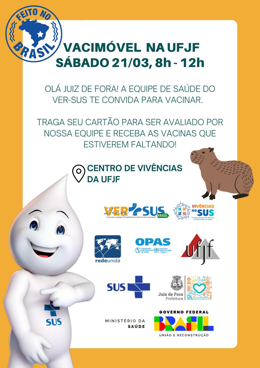 Vácimóvel na UFJF sábado 21/03/2026, 8h -12h.