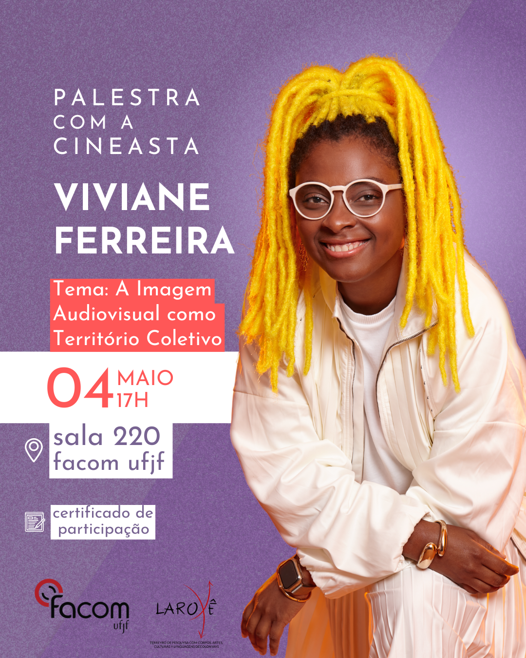 Viviane Ferreira ministra palestra sobre audiovisual, criação coletiva e corpo negro na FACOM/UFJF