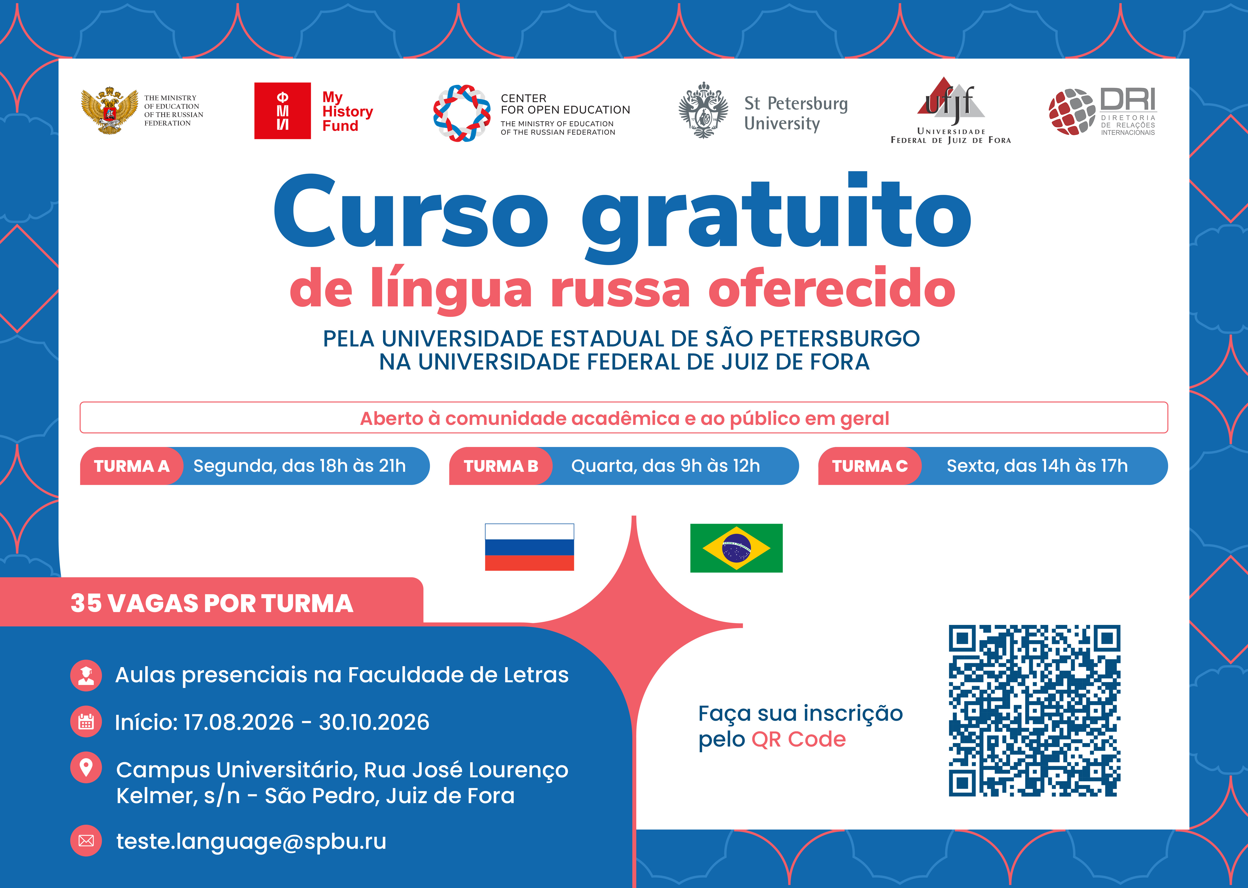 Curso gratuito de língua russa na Faculdade de Letras