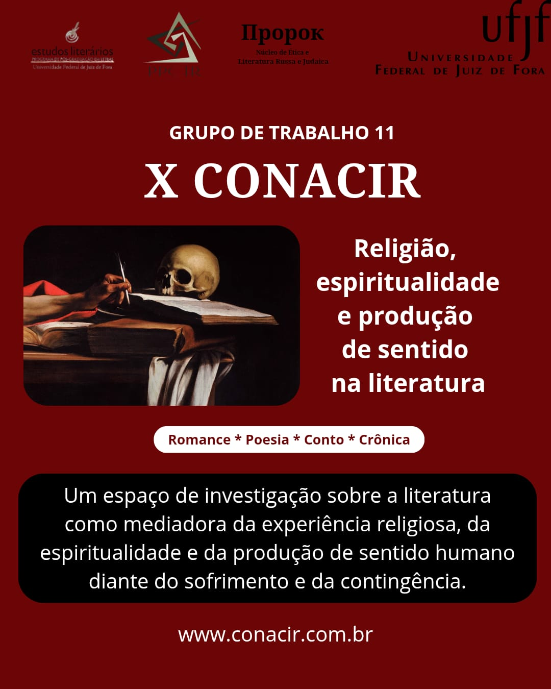 Chamada de Trabalhos: GT 11 – “Religião, Espiritualidade e Produção de Sentido na Literatura” (X CONACIR)