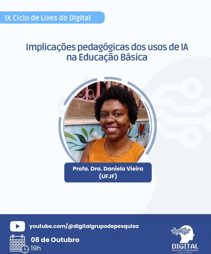 Docente da FALE debate implicações pedagógicas do uso de IA na Educação Básica