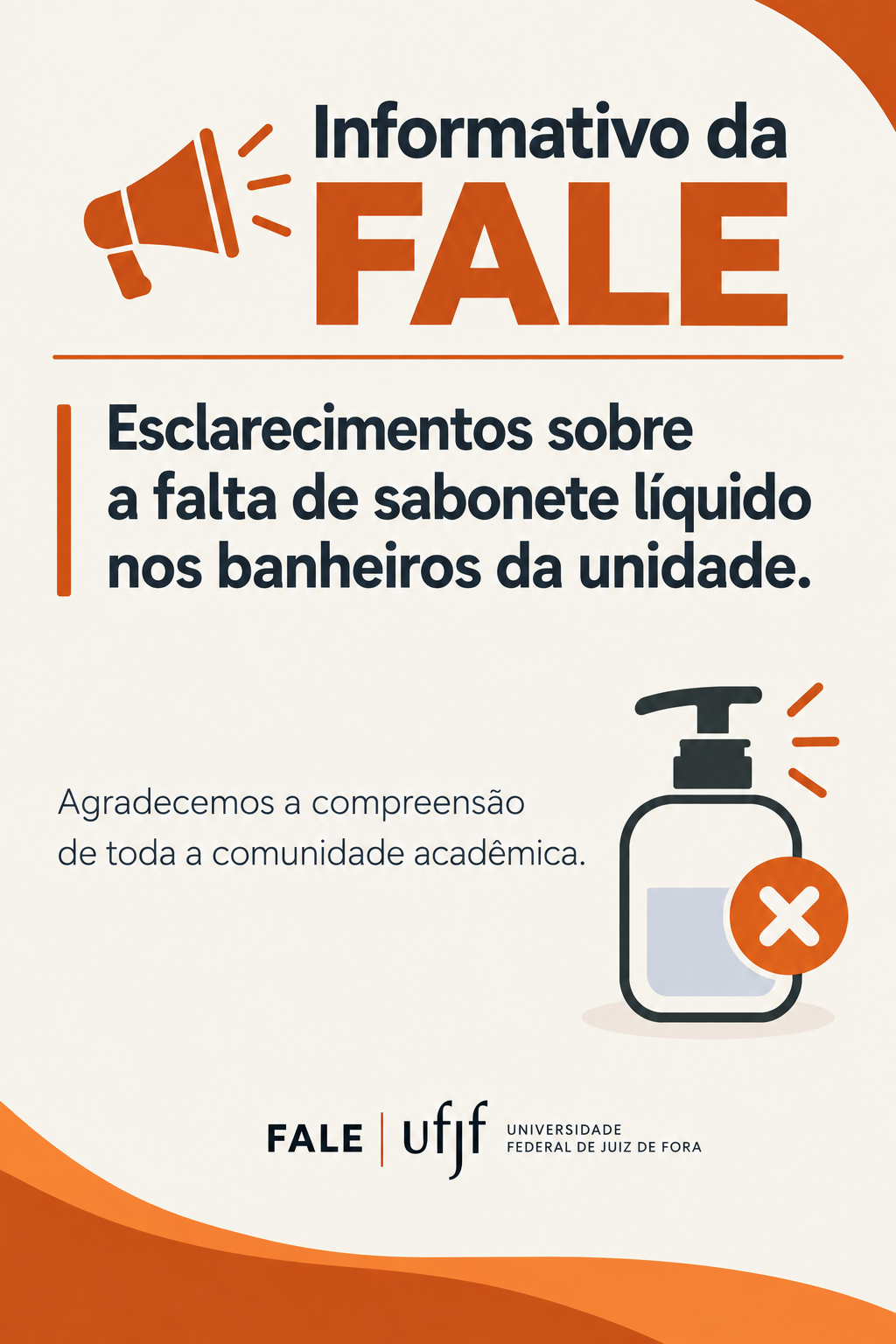 Comunicado: situação de estoque de sabonete líquido e papel A4