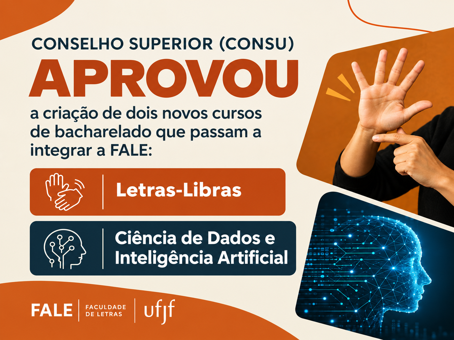 FALE amplia sua oferta de graduação com dois novos bacharelados: Letras-Libras e Ciência de Dados e Inteligência Artificial