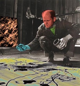 Pollock pintando com a técnica do gotejamento