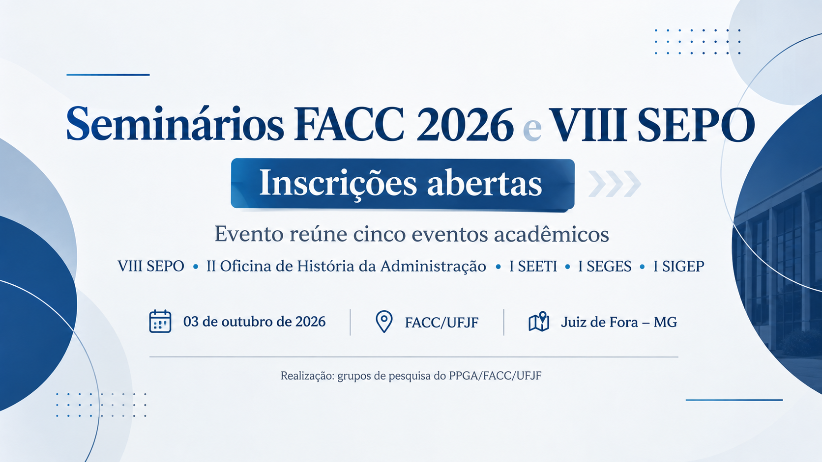 Seminários FACC 2026 e VIII SEPO