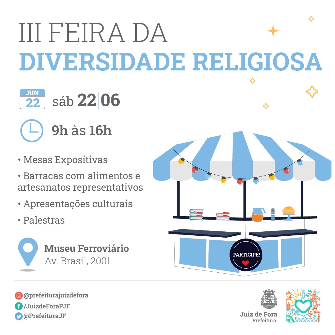 PJF promove “Feira da Diversidade Religiosa” no Museu Ferroviário neste sábado, 22
