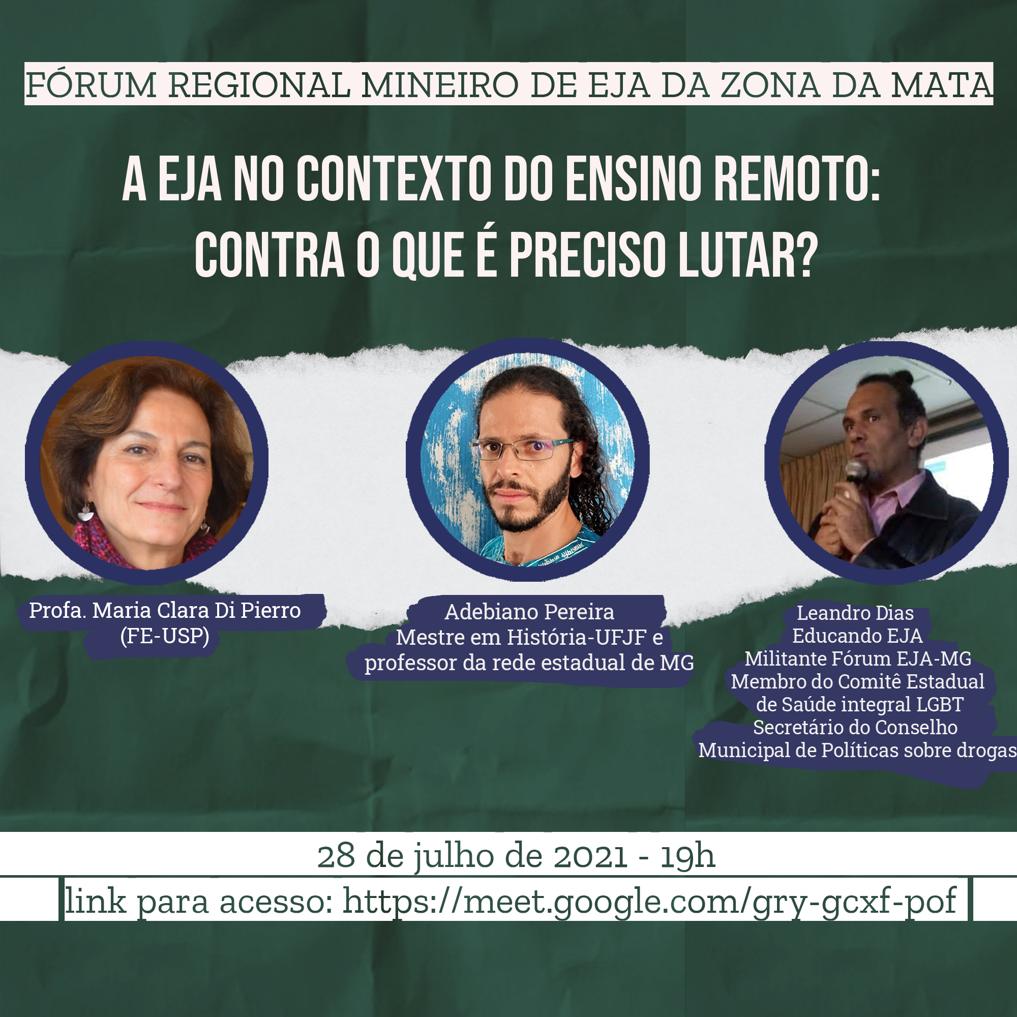 Plenárias mensais do Fórum Regional Mineiro de EJA da Zona da Mata