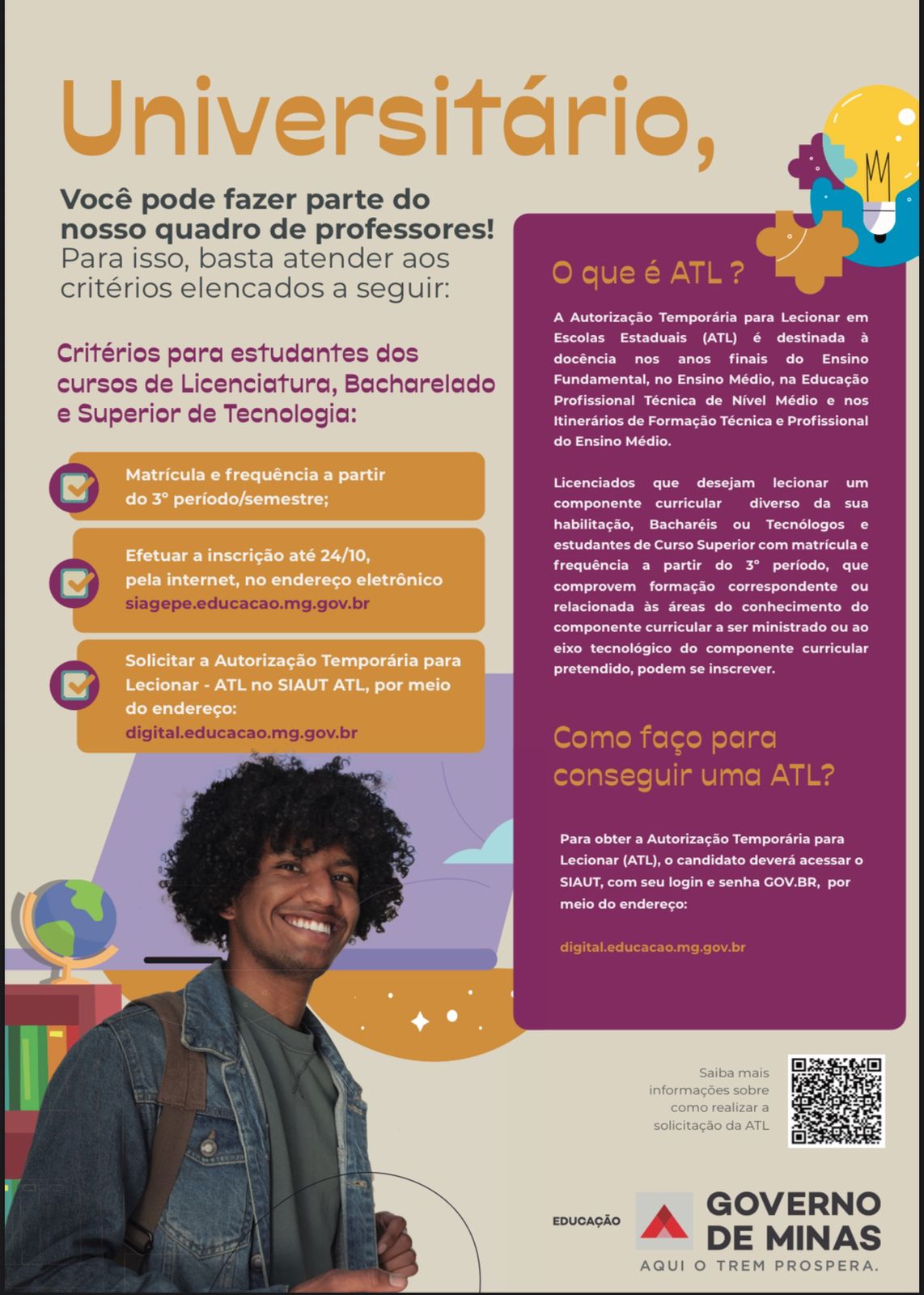 Autorização Temporária para Lecionar (ATL) – Inscrições Abertas!