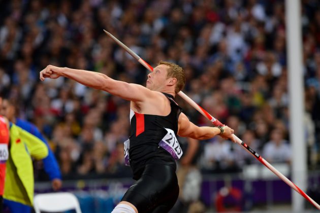 LONDON, ENGLAND 02/09/2012 - Alister McQueen competes in the Men's Javelin Throw Final at the London 2012 Paralympic Games in the Olympic Stadium. (Photo: Phillip MacCallum/Canadian Paralympic Committee)