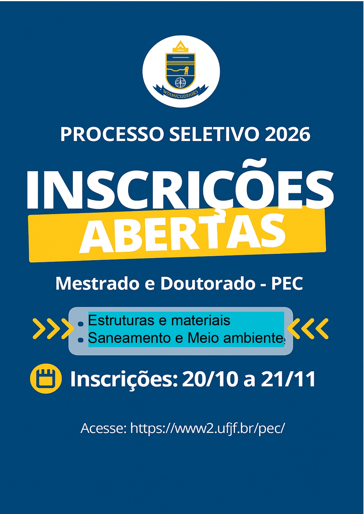 Processo Seletivo PEC/UFJF 2026