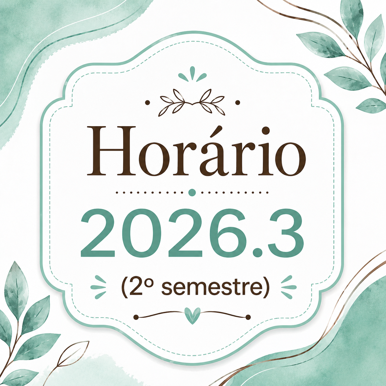 Horário – 2026.3 (2o semestre)