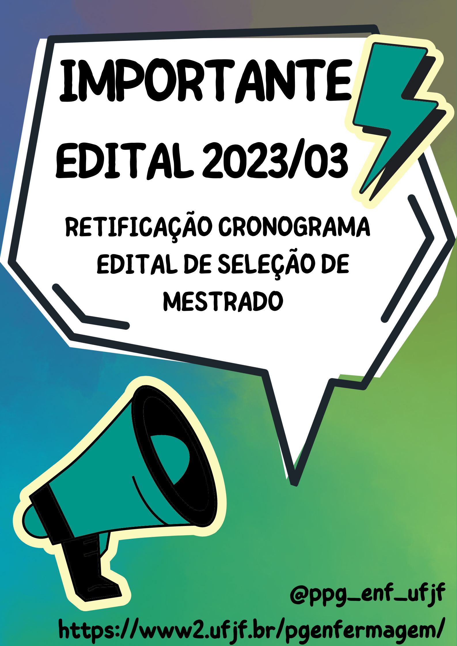 RETIFICAÇÃO CRONOGRAMA EDITAL DE SELEÇÃO DE MESTRADO 2023/03