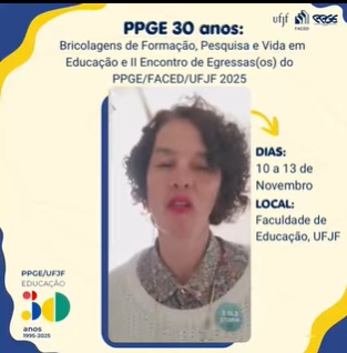 Convite para as comemorações dos 30 anos do PPGE