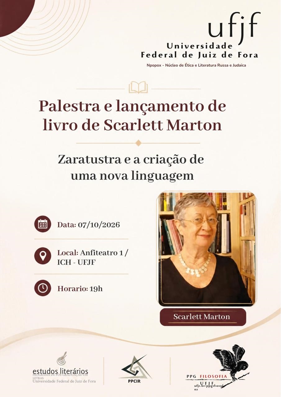 Palestra e lançamento de livro de Scarlett Marton