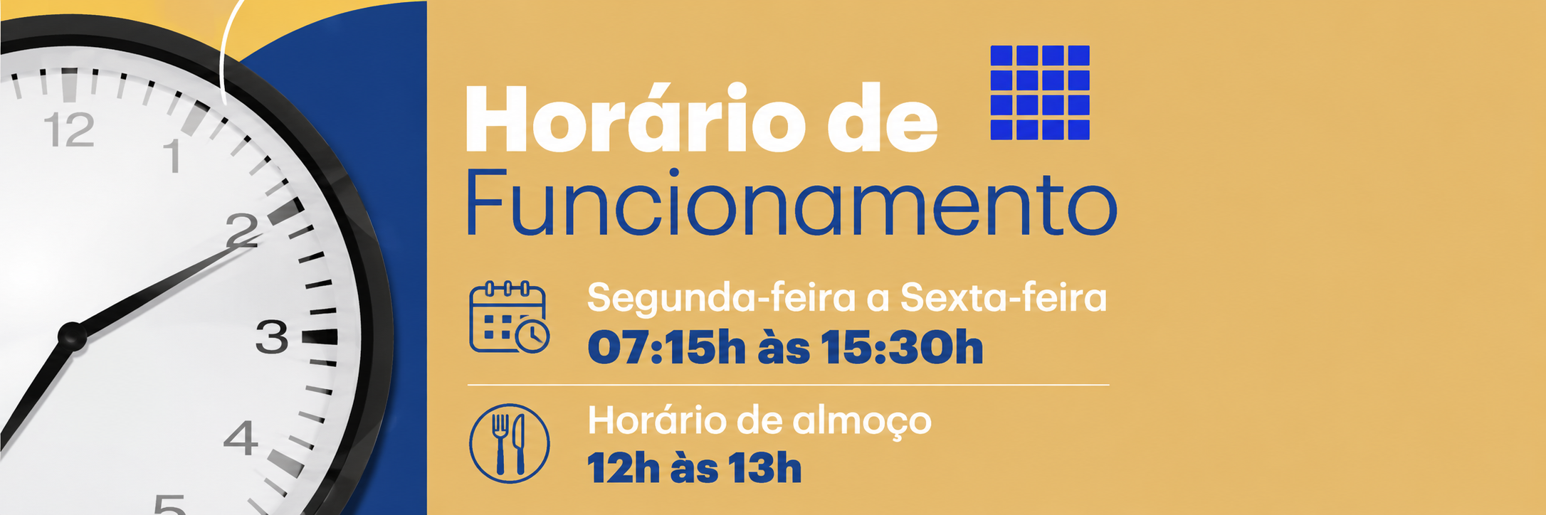 Horário de funcionamento da secretaria