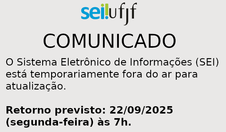 SEI indisponível de 19/09 (18h) até 22/09 (07h)