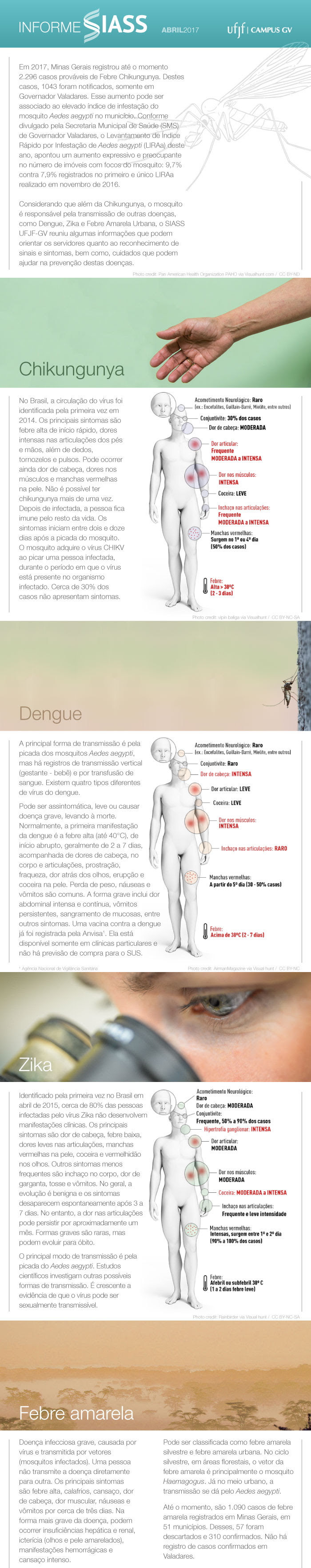 Informe do SIASS 2017 sobre as doenças transmitidas pelo Aedes Aegypti.