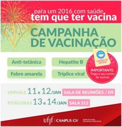 Banner de divulgação da Campanha de Vacinação de 2016.