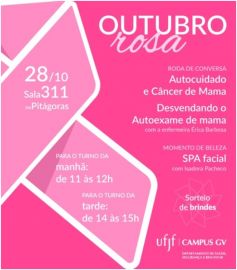 Banner de divulgação do evento Outubro Rosa de 2015