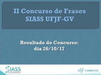 Banner de divulgação do II Concurso de Frases SIASS UFJF-GV