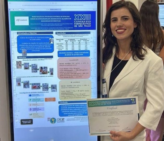 Trabalho de professoras e egressa da UFJF-GV recebe menção honrosa em congresso farmacêutico