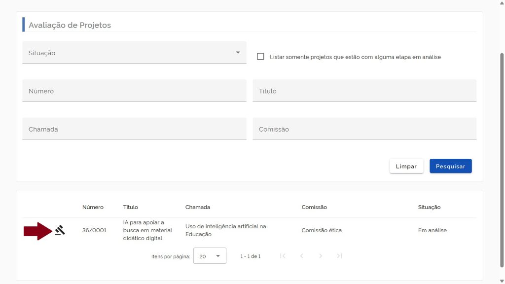Avaliação de etapas