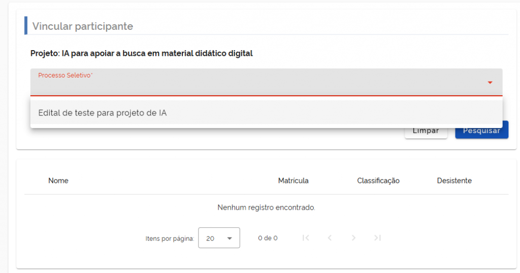 Gerenciamento de Projetos - Escolha de Processo Seletivo