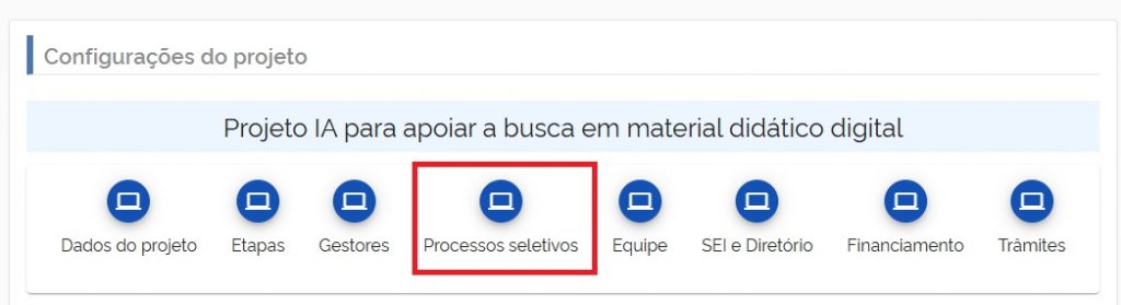 Configuração de processo seletivo
