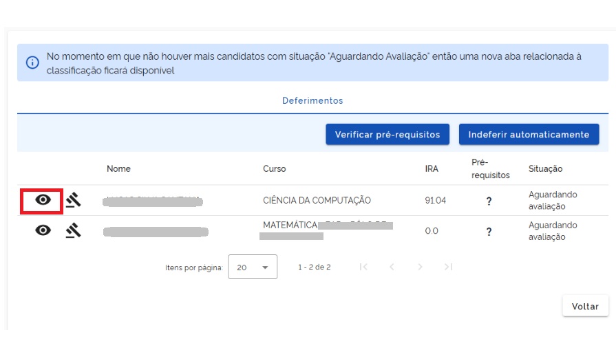 Detalhes da inscrição