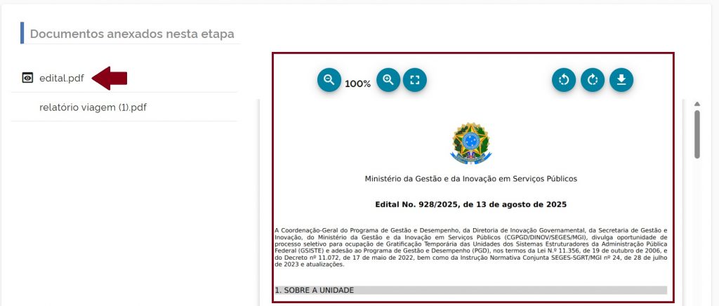 Visualização de arquivos