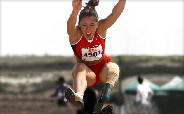 Atleta do salto em distância do Canadá Andrea Holmes (Foto: Canada.ca)